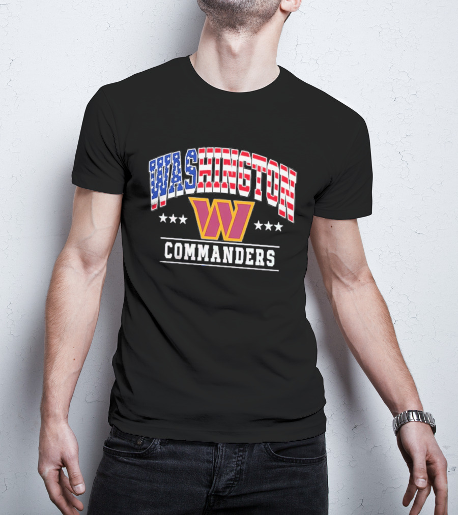 Washington Commanders Americana W Logo 250th Anniversary Celebration T-Shirt