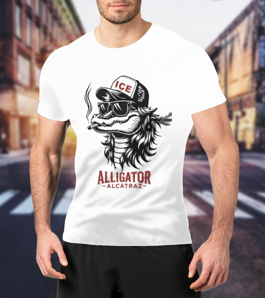 Alligator Alcatraz Ice Smoking T-Shirt