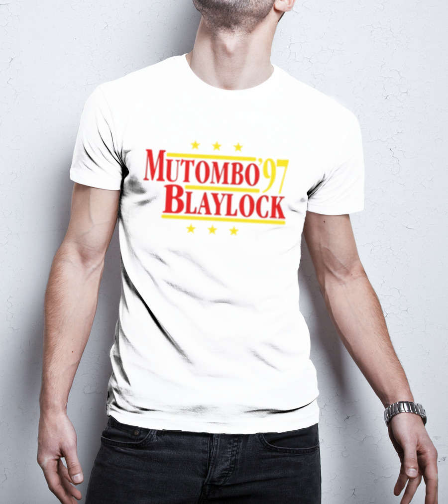Mutombo Blaylock '97 Atlanta Hawks NBA Stars T-Shirt