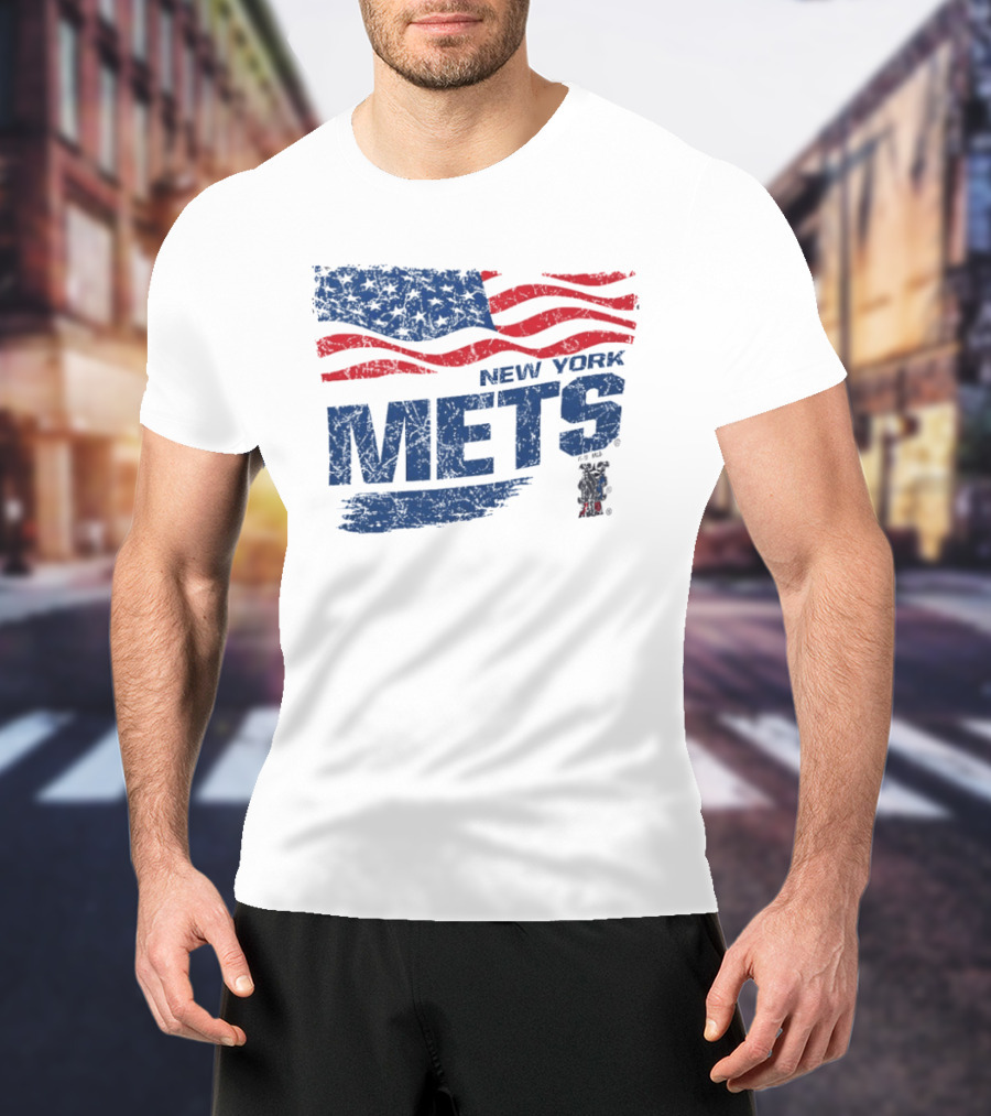 New York Mets 4th Of July American Flag Stars And Stripes 250th Anniversary T-Shirt