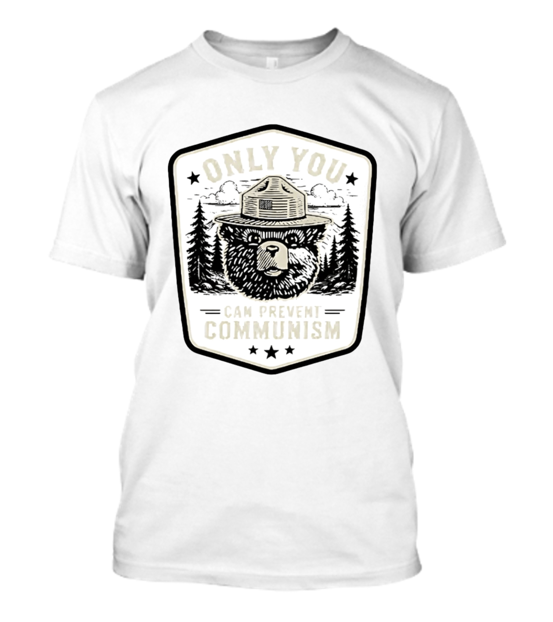 Only You Can Prevent Communism Smokey Bear Forest T-Shirt