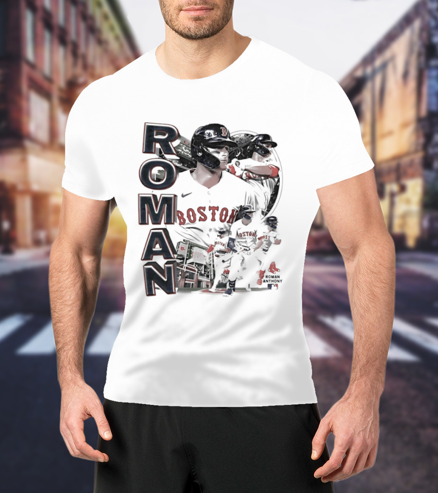 Roman Anthony Boston Red Sox 90s Bootleg Collage T-Shirt