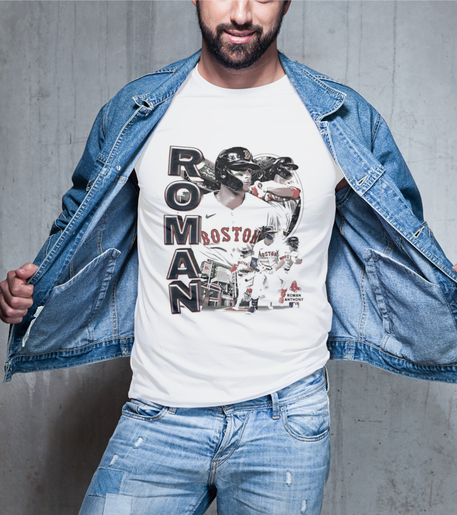 Roman Anthony Boston Red Sox 90s Bootleg Collage T-Shirt