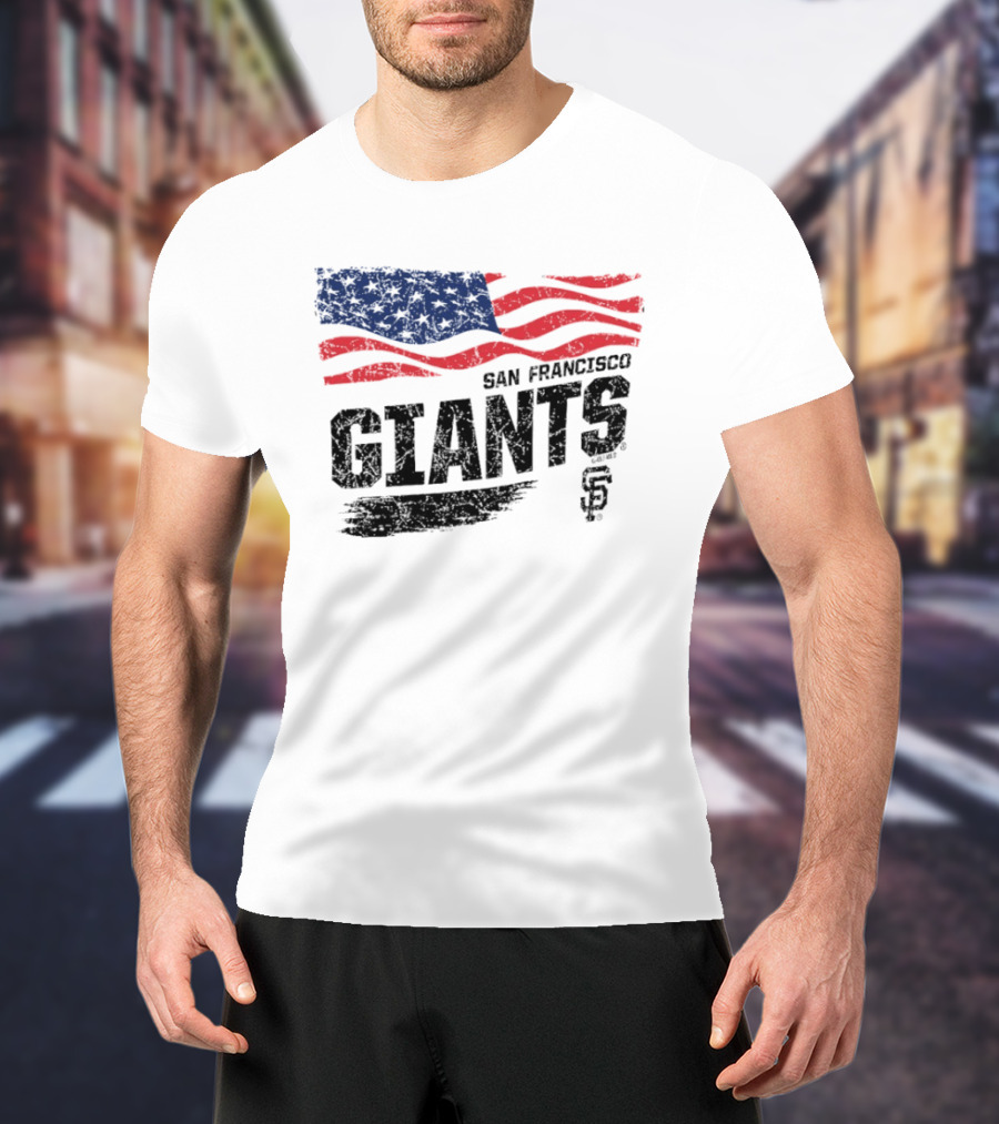 San Francisco Giants American Flag 4th Of July Celebration T-Shirt
