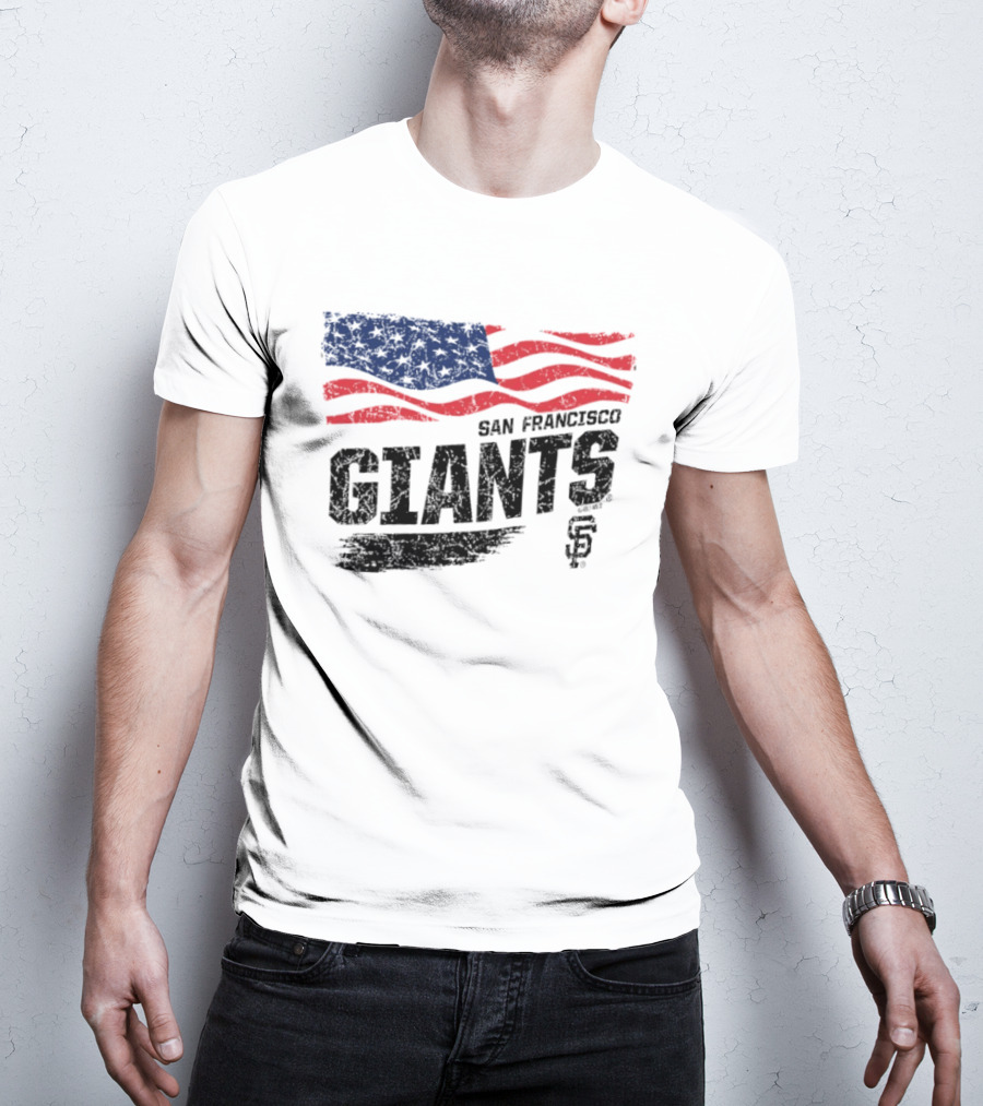 San Francisco Giants American Flag 4th Of July Celebration T-Shirt