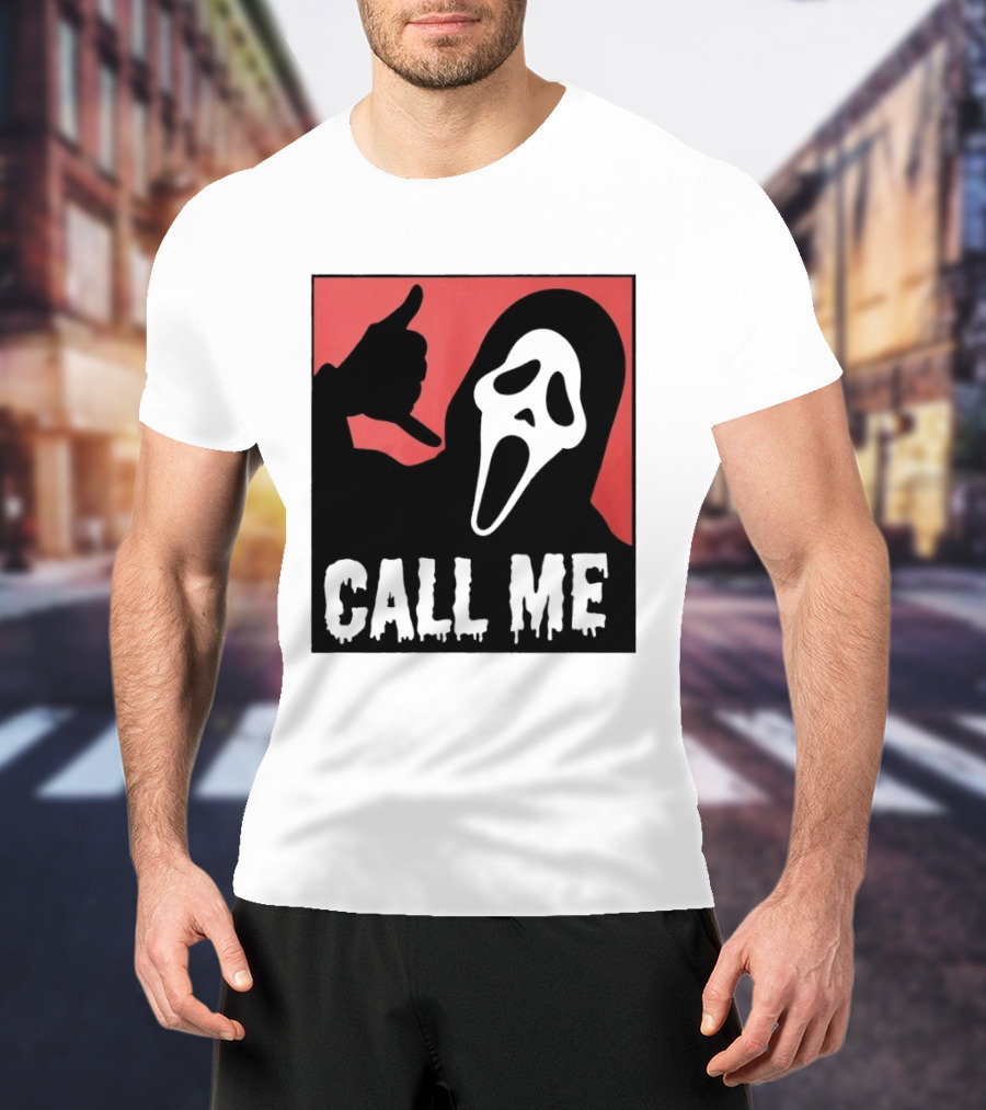 Ghostface Call Me Horror Halloween Scream T-Shirt