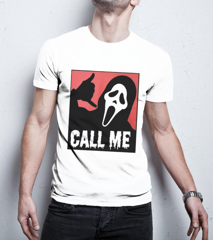 Ghostface Call Me Horror Halloween Scream T-Shirt