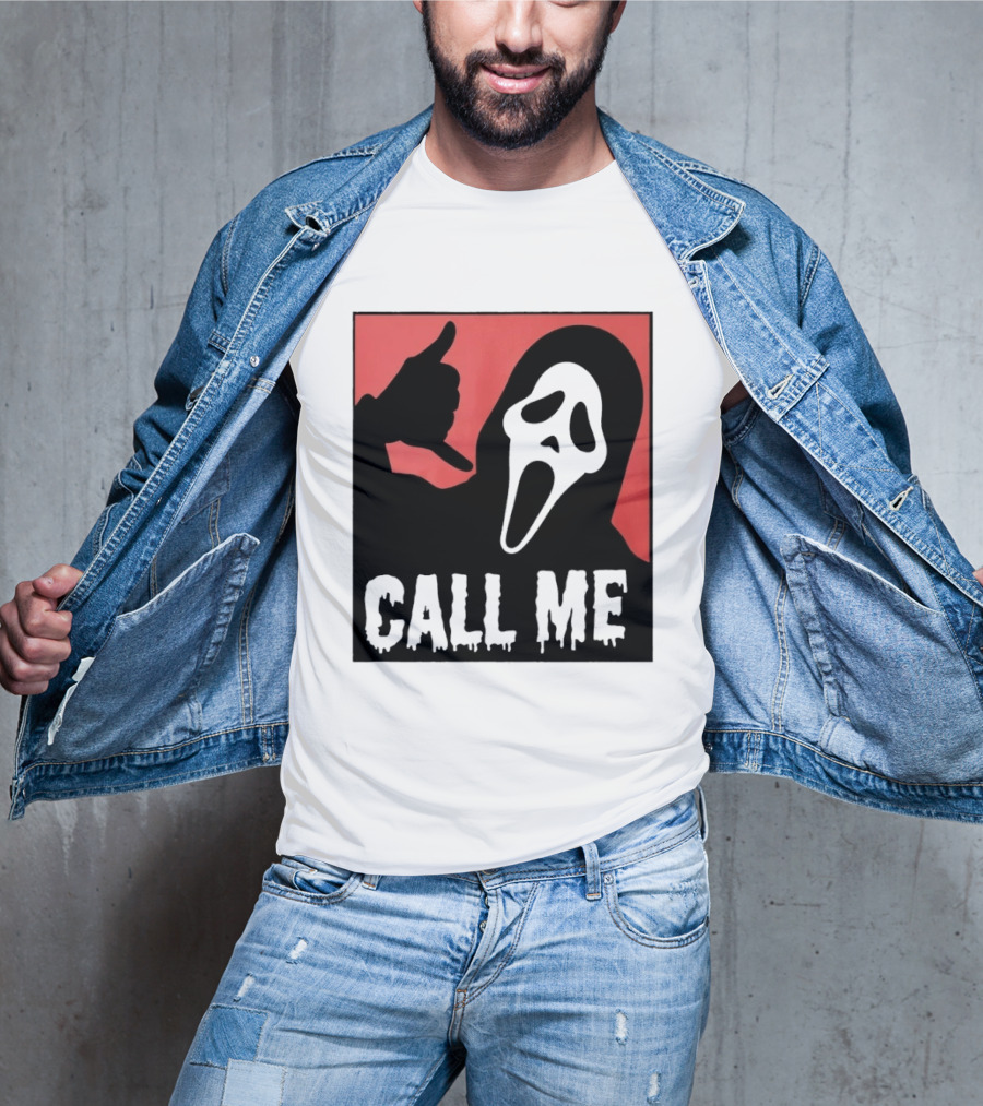 Ghostface Call Me Horror Halloween Scream T-Shirt
