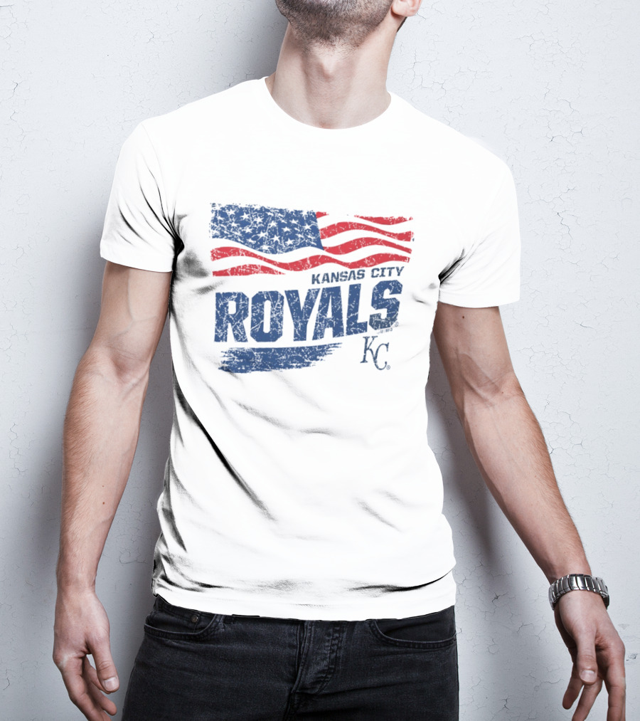 Kansas City Royals Waving American Flag 4th Of July Celebration KC T-Shirt