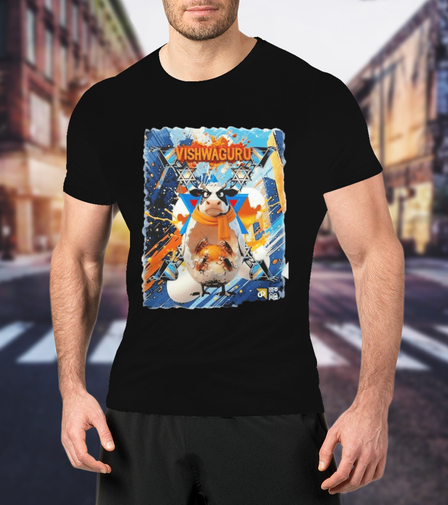 Vishwaguru Cow 2026 Stars Abstract T-Shirt