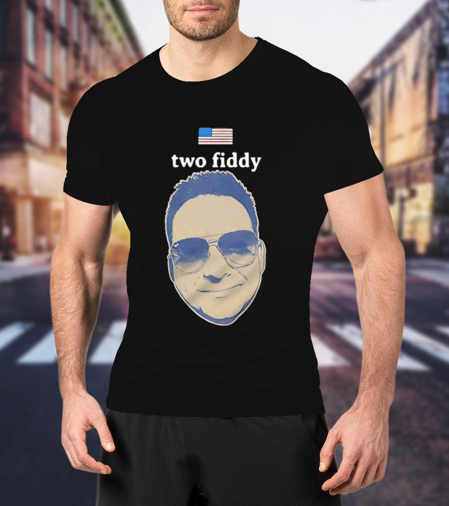Two Fiddy Jeremy Robinson Face With Sunglasses American Flag T-Shirt