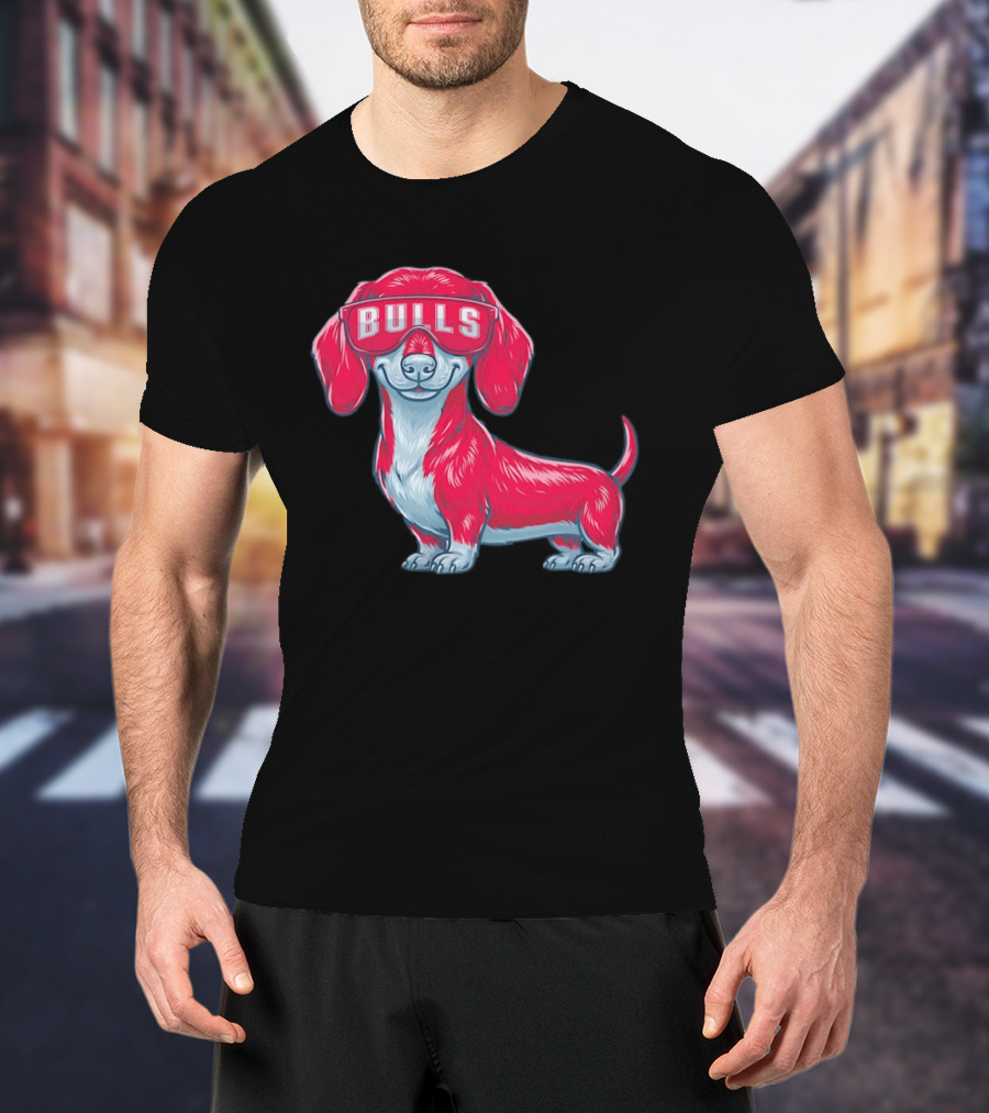 Bulls Dachshund With Sunglasses Cartoon T-Shirt