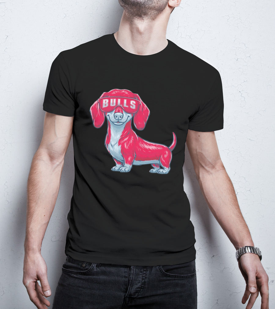 Bulls Dachshund With Sunglasses Cartoon T-Shirt