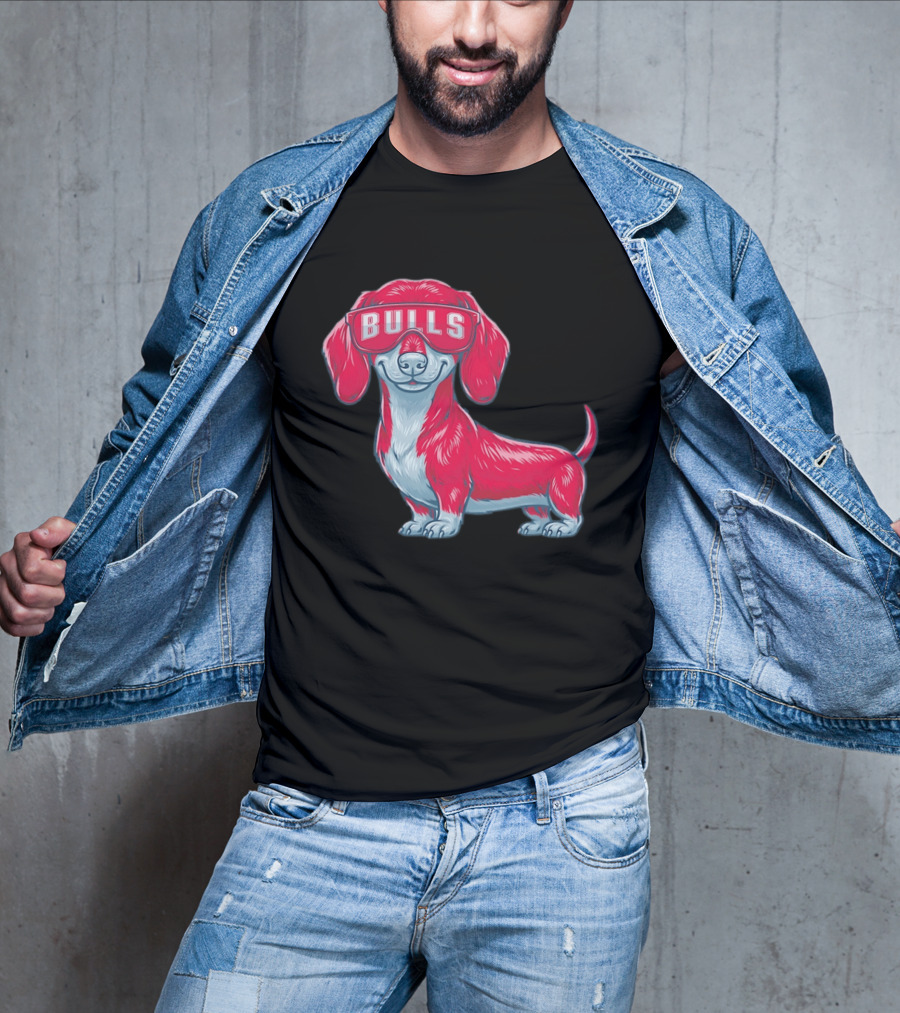 Bulls Dachshund With Sunglasses Cartoon T-Shirt
