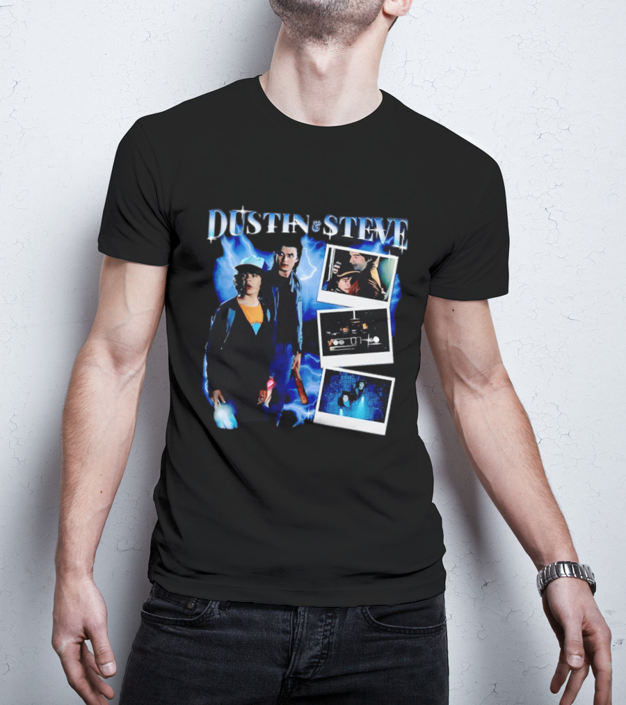 Dustin Steve Polaroid Photos Lightning T-Shirt