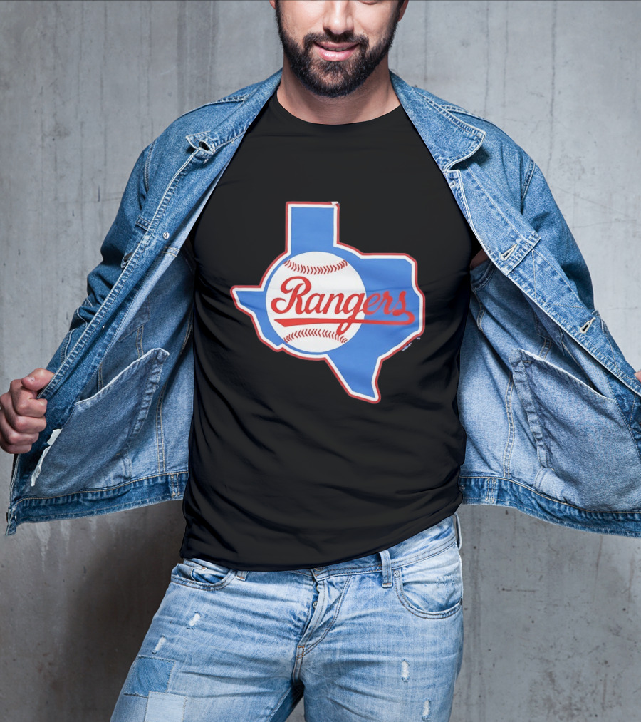 Texas Rangers Baseball Cursive Script Texas State T-Shirt