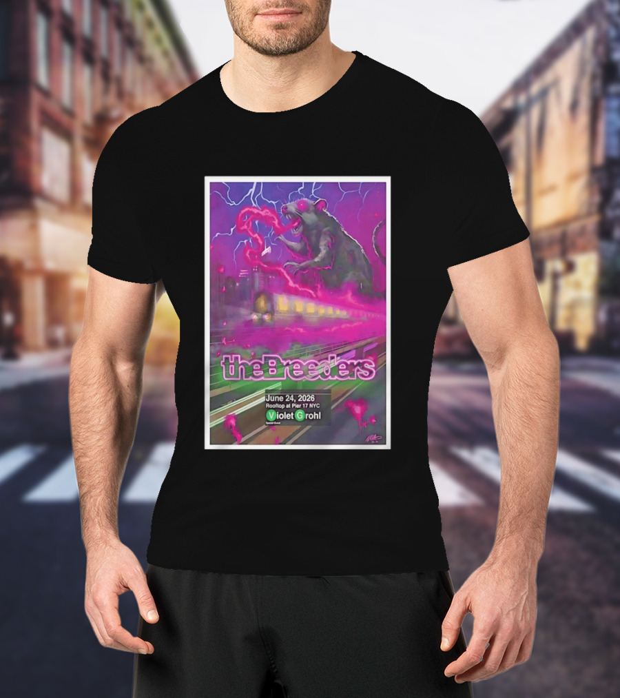 The Breeders Violet Grohl June 24 2026 Pier 17 NYC Rooftop Concert T-Shirt