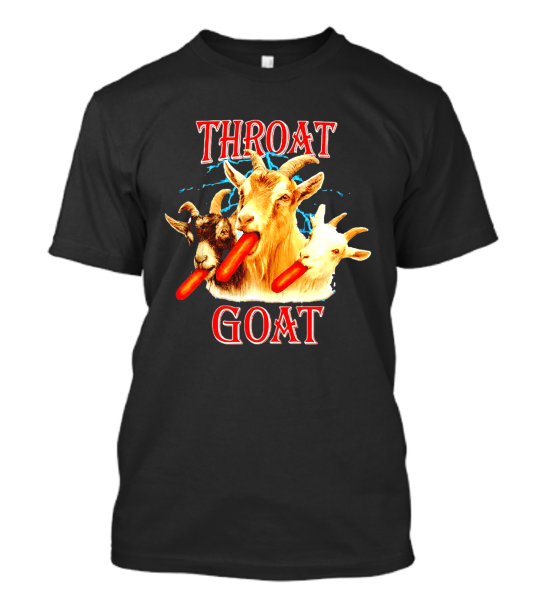 Throat Goat Hot Dog Eating Goats Meme Humor T-Shirt