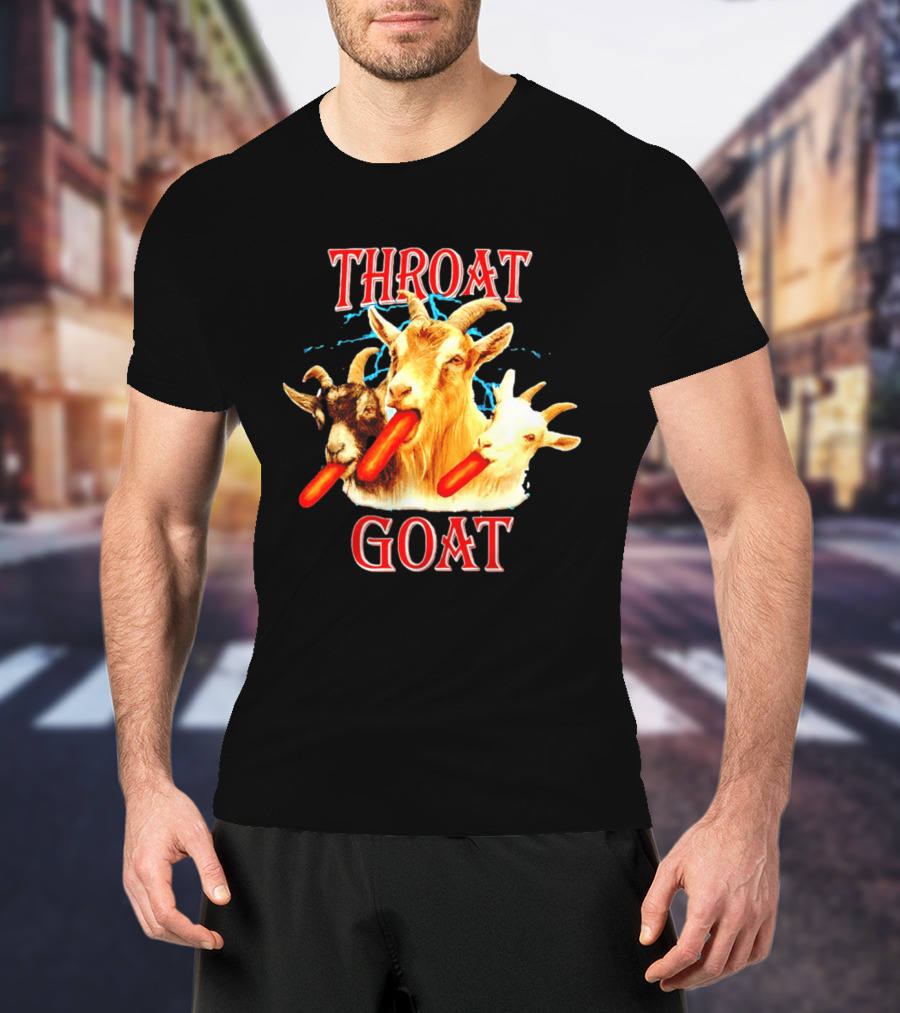 Throat Goat Hot Dog Eating Goats Meme Humor T-Shirt