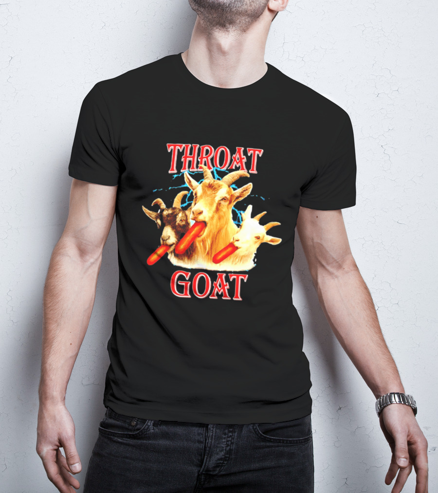 Throat Goat Hot Dog Eating Goats Meme Humor T-Shirt