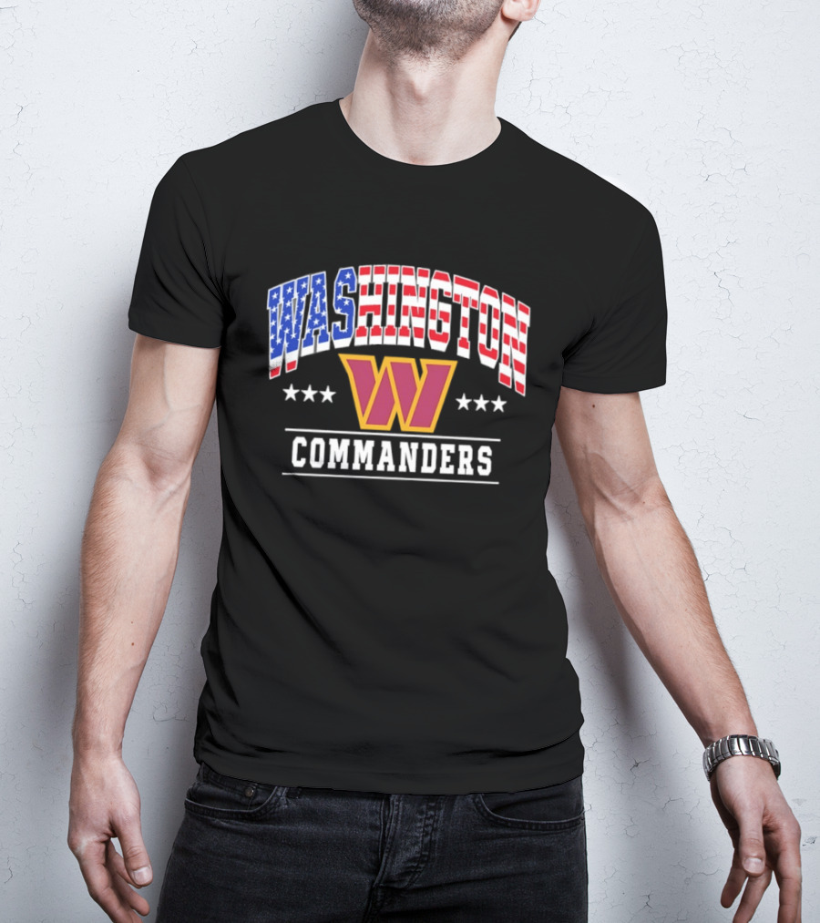 Washington Commanders 1776 2026 250 Years 4th Of July American Flag Stars T-Shirt