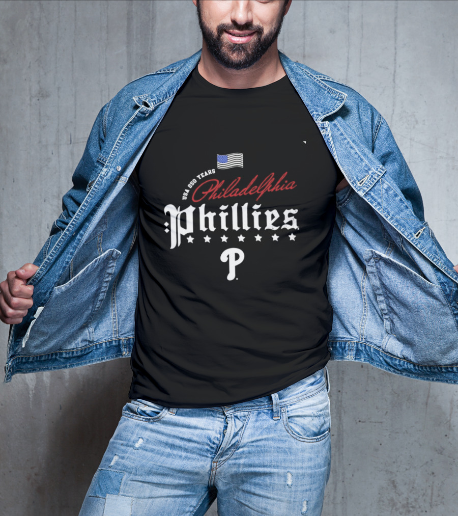 Philadelphia Phillies MLB USA 250 Years 4th Of July Celebration T-Shirt