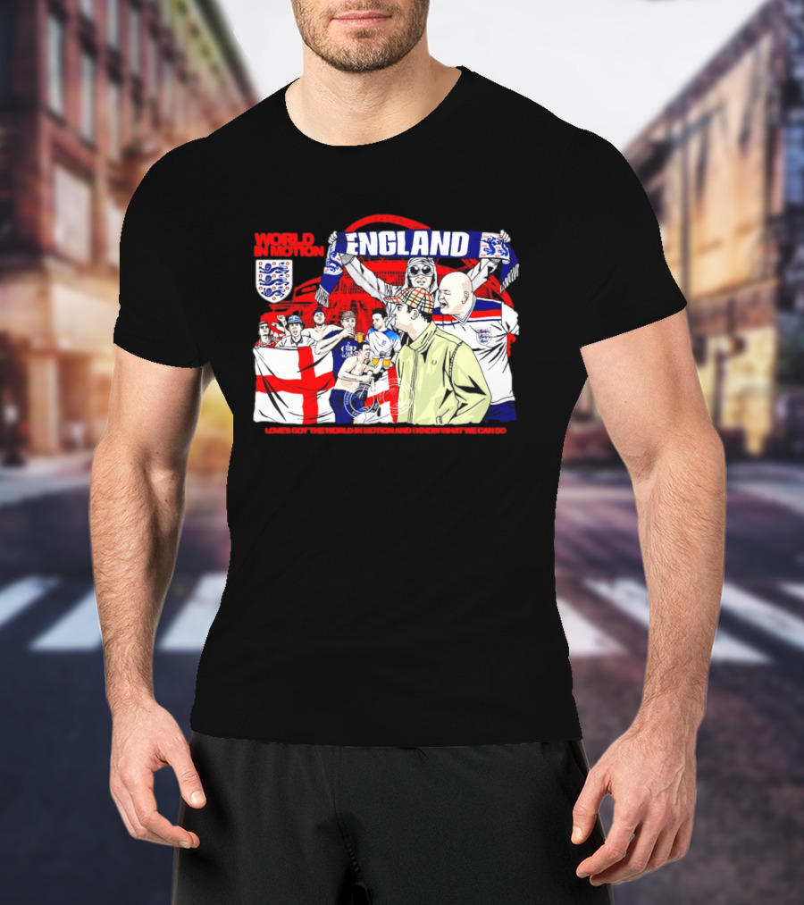 World In Motion England Football Fans Wembley Stadium England Supporters T-Shirt