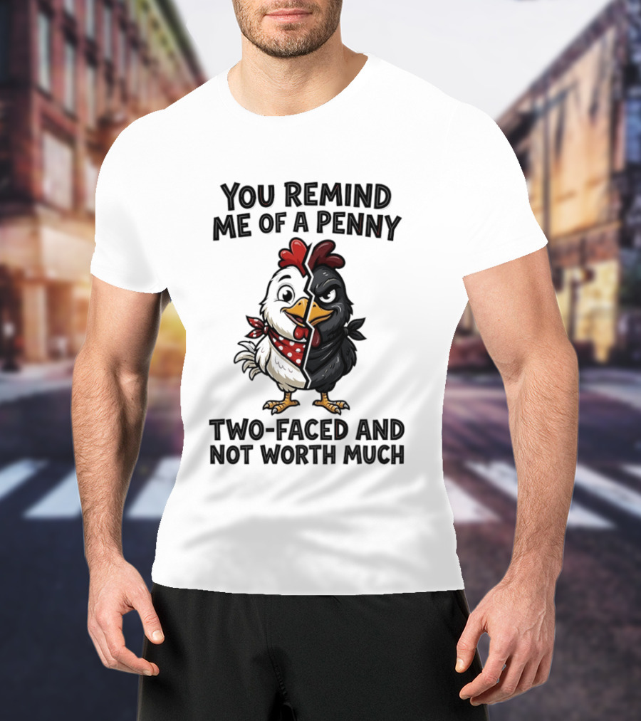 You Remind Me Of A Penny Two Faced Chicken Not Worth Much T-Shirt
