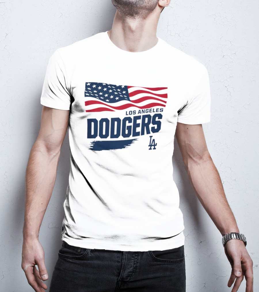Los Angeles Dodgers Waving Flag LA Dodgers Starter Baseball Team T-Shirt