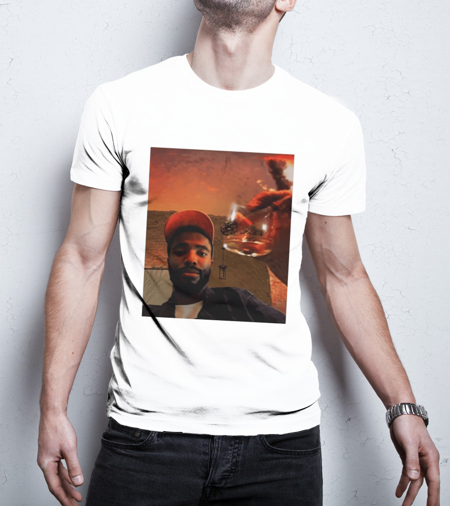 Mikal Bridges Phoenix Suns Cigar Whiskey Glass Sunset Vibes T-Shirt