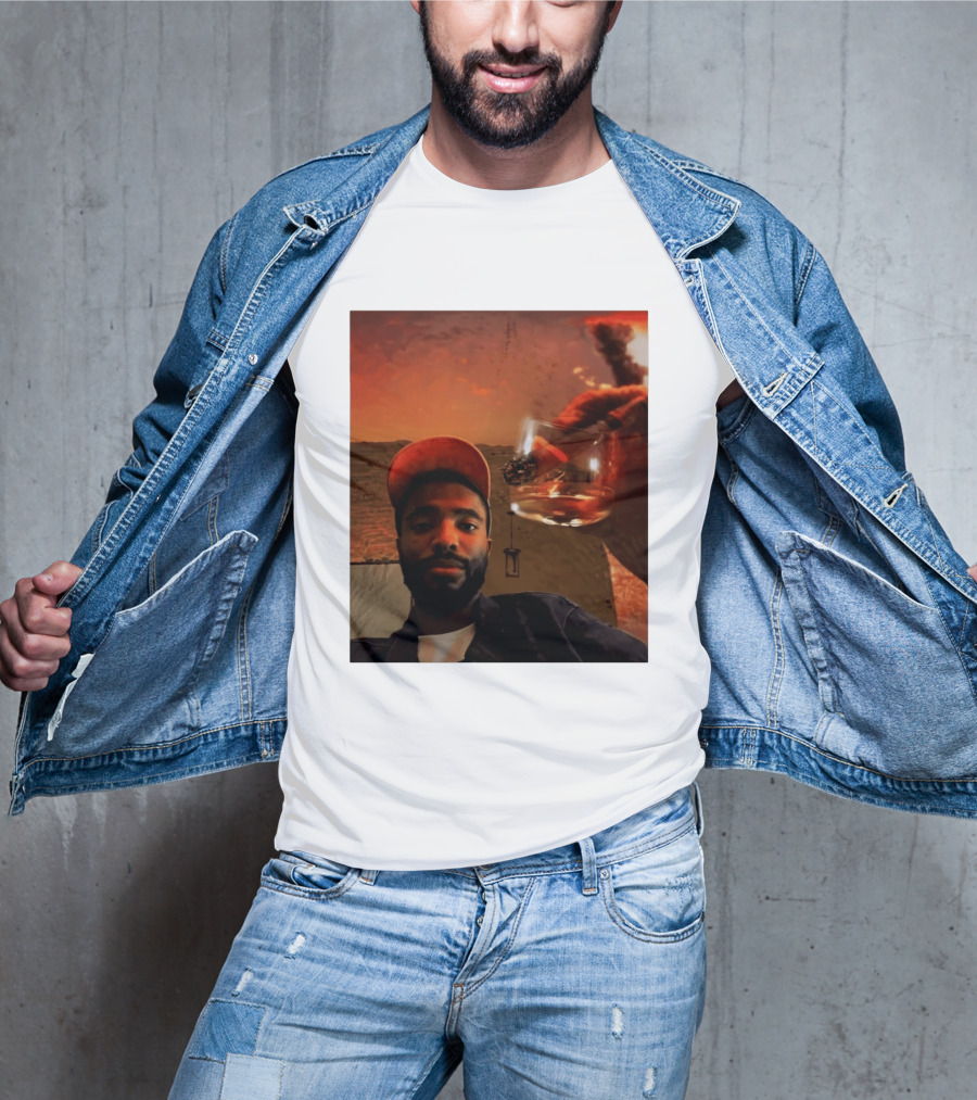 Mikal Bridges Phoenix Suns Cigar Whiskey Glass Sunset Vibes T-Shirt