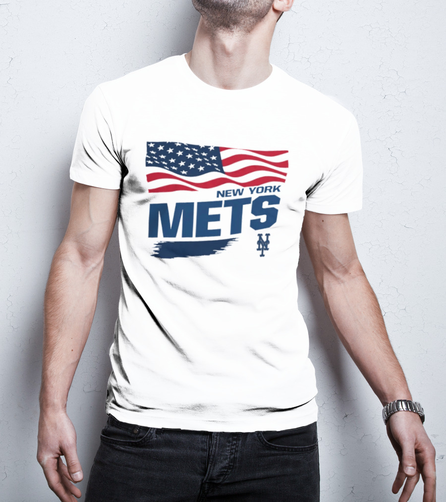 New York Mets American Flag MLB Fan T-Shirt