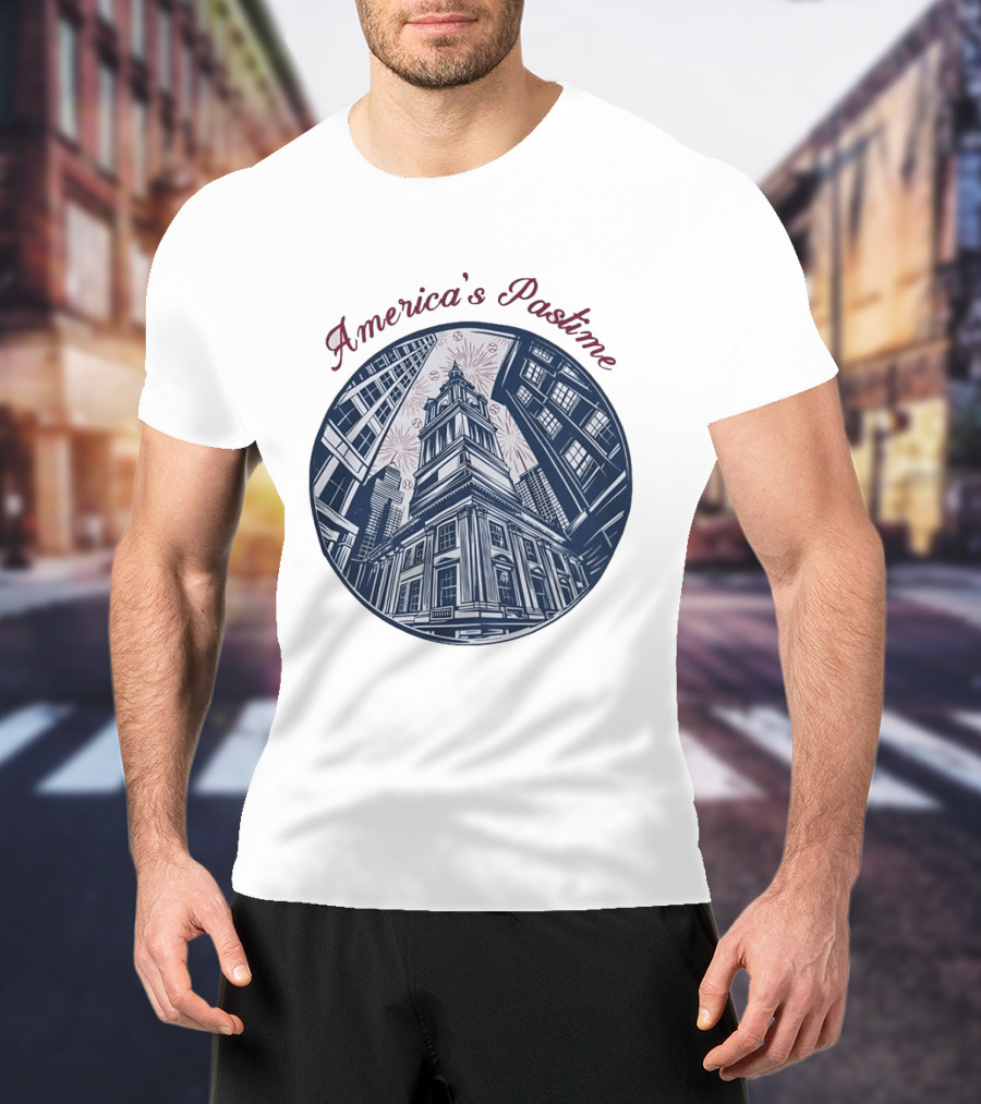 Philadelphia Independence Hall America's Pastime Baseball T-Shirt