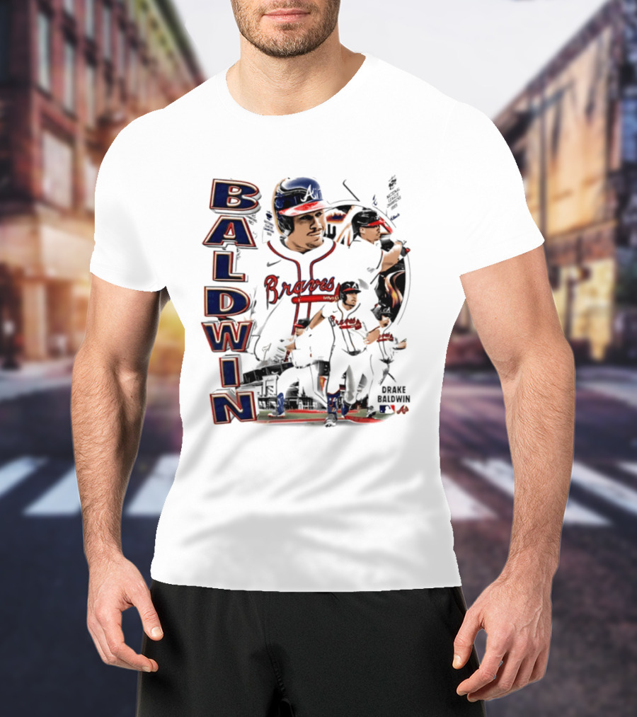 Atlanta Braves Baldwin 90s Bootleg Collage T-Shirt