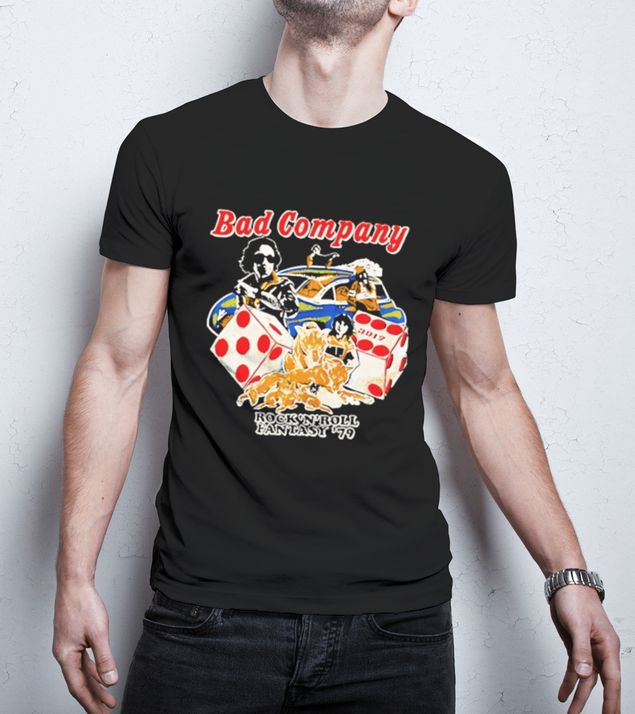 Bad Company Rock N Roll Fantasy '90 Dice And Muscle Car T-Shirt