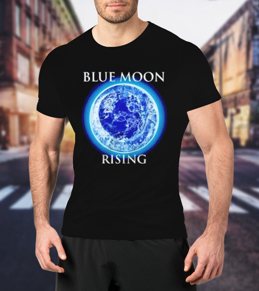 Blue Moon Rising Astronomy Celestial Night Sky Planetary T-Shirt