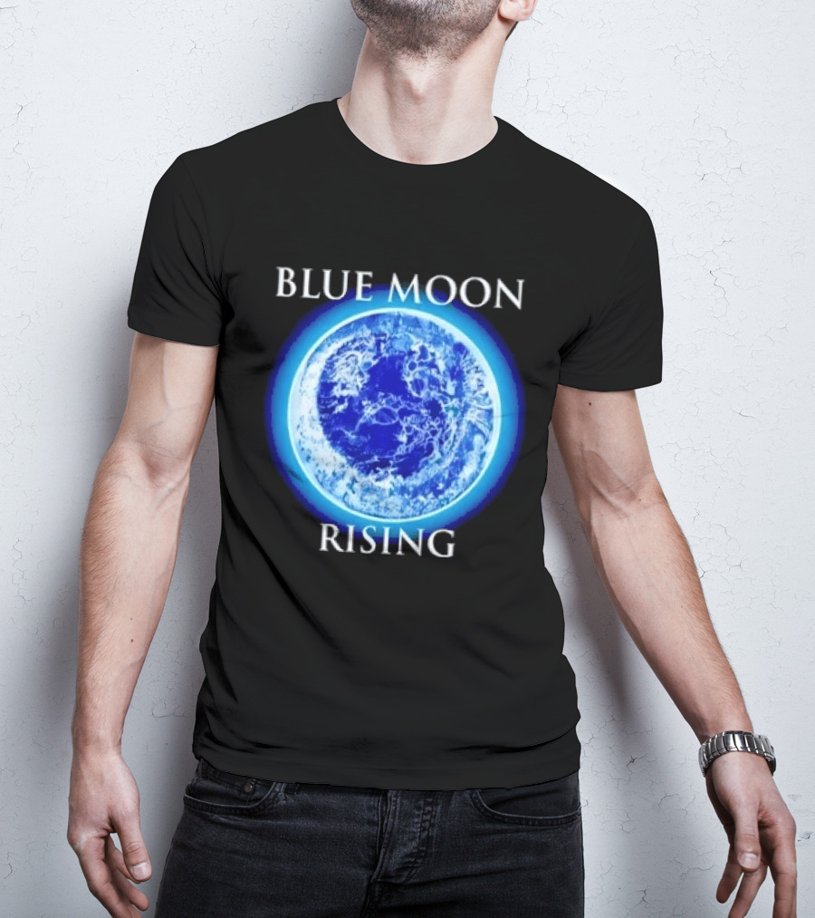 Blue Moon Rising Astronomy Celestial Night Sky Planetary T-Shirt
