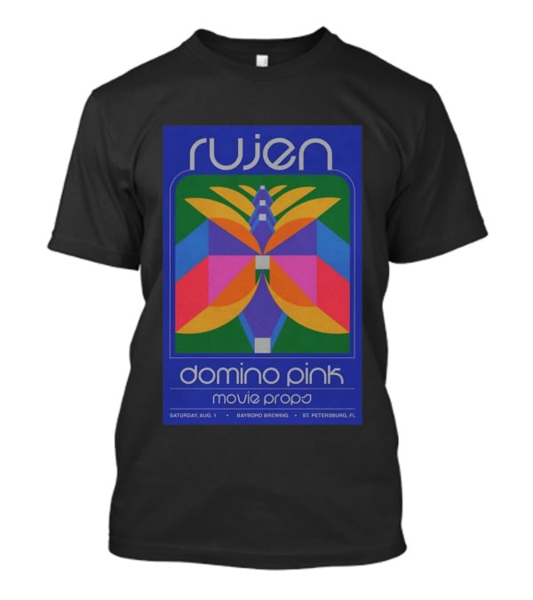 Rujen Domino Pink Movie Props Saturday August 1 Bayboro Brewing St. Petersburg FL T-Shirt