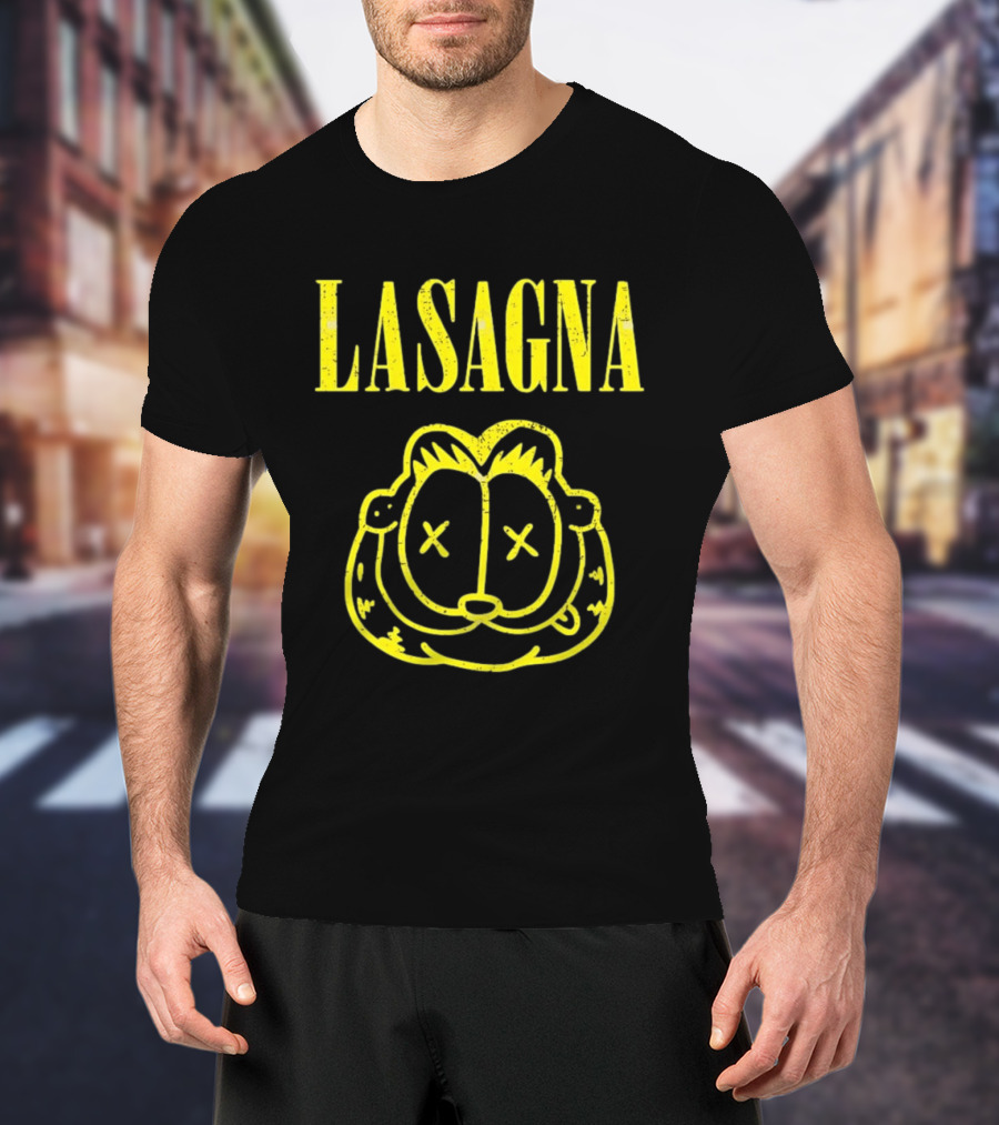 Lasagna Cat Parody Smells Like Teen Spirit T-Shirt