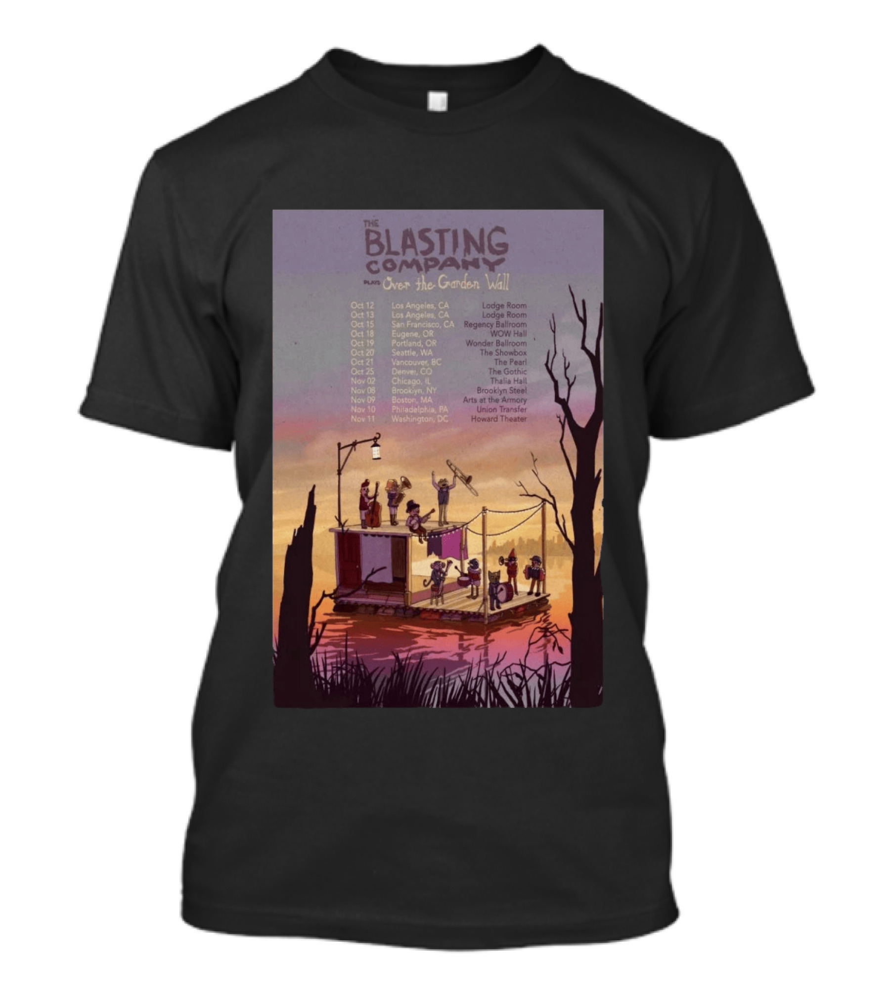 The Blasting Company Plays Over The Garden Wall Tour Dates 2026 Concert Locations T-Shirt