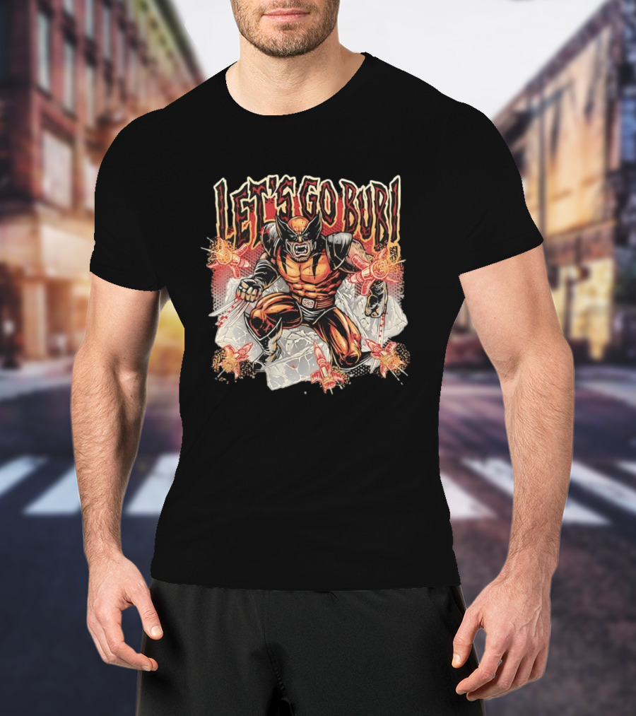 Wolverine Let's Go Bub Retro Comic Style Fierce Action Scene T-Shirt