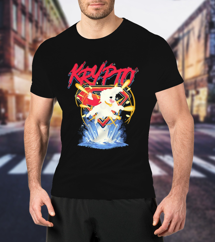Krypto The Superdog With Superman Symbol And Skateboard T-Shirt