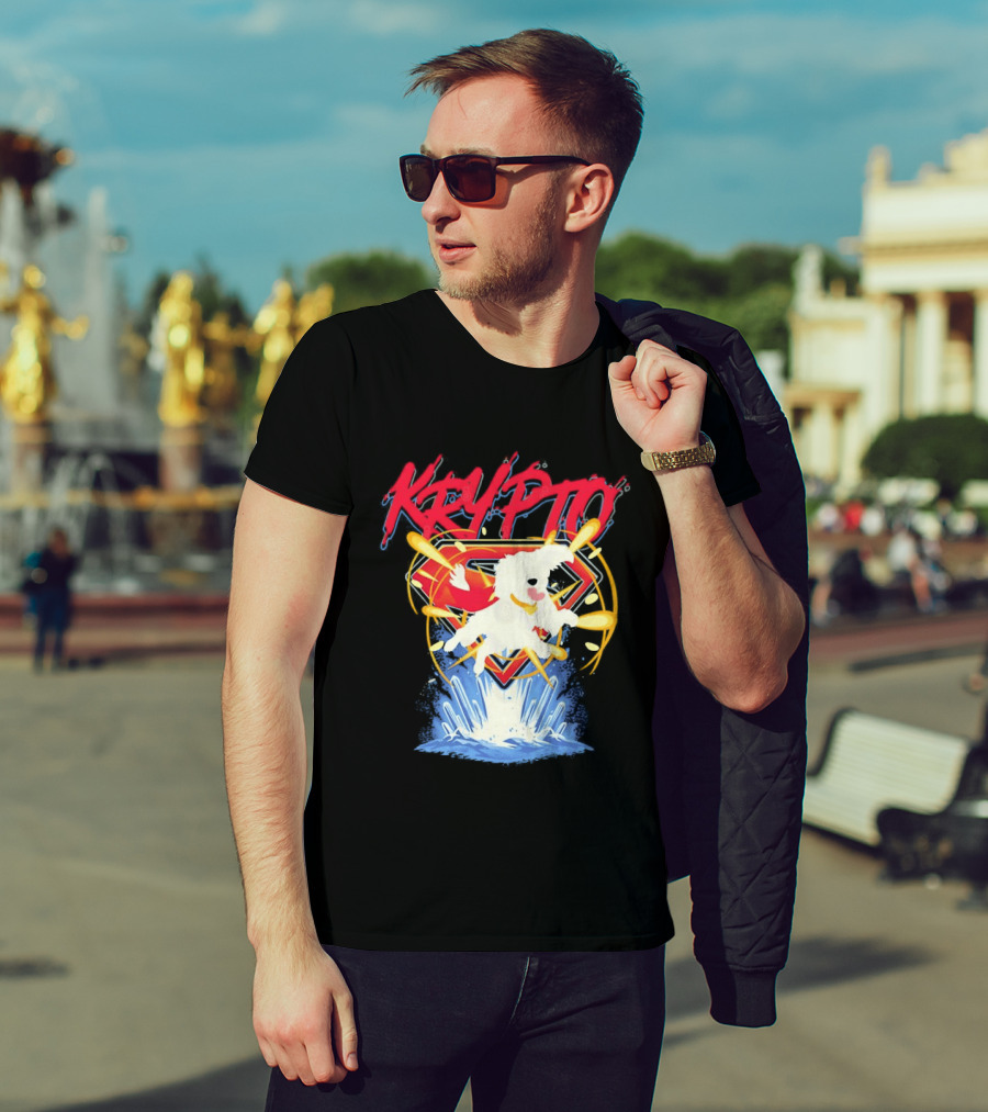Krypto The Superdog With Superman Symbol And Skateboard T-Shirt