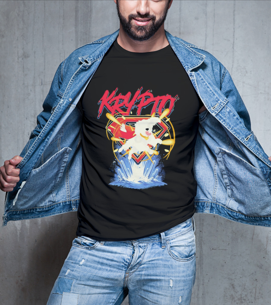 Krypto The Superdog With Superman Symbol And Skateboard T-Shirt