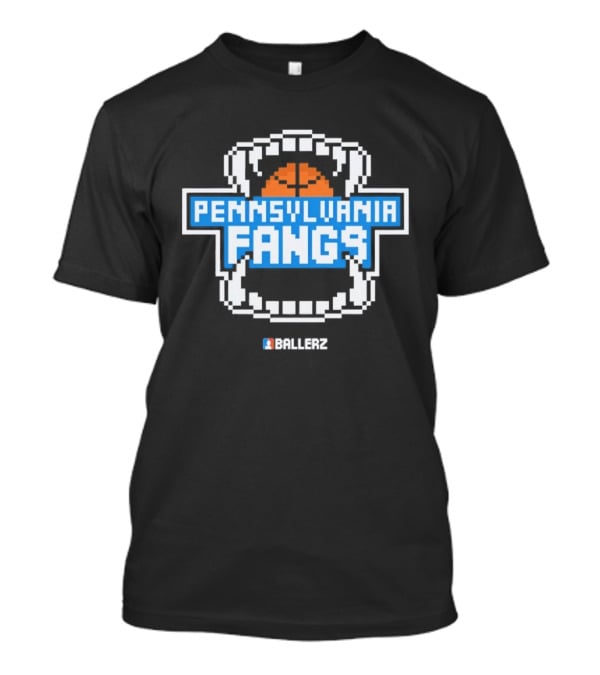 Pennsylvania Fangs Ballerz Basketball Retro Pixel T-Shirt