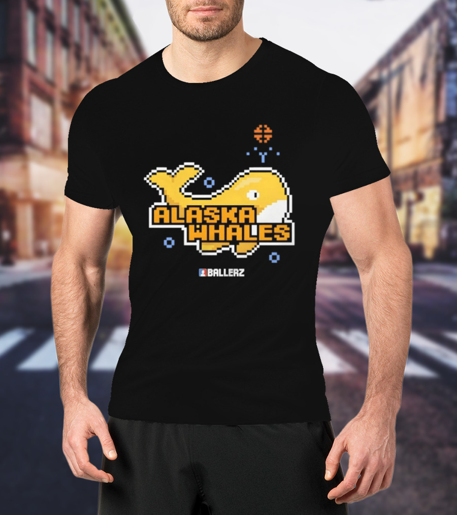 Alaska Whales Ballerz Pixel Whale T-Shirt