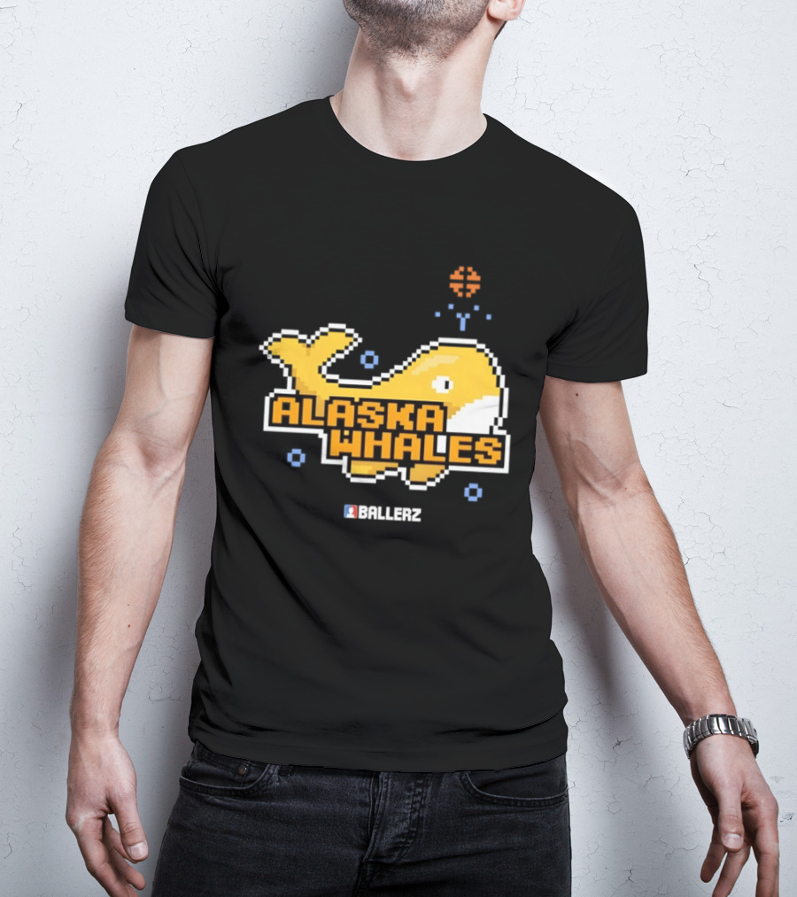 Alaska Whales Ballerz Pixel Whale T-Shirt