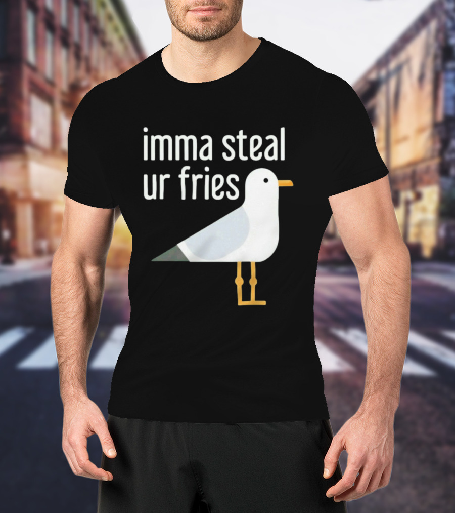 Imma Steal Ur Fries Seagull Bird Beach Humor T-Shirt