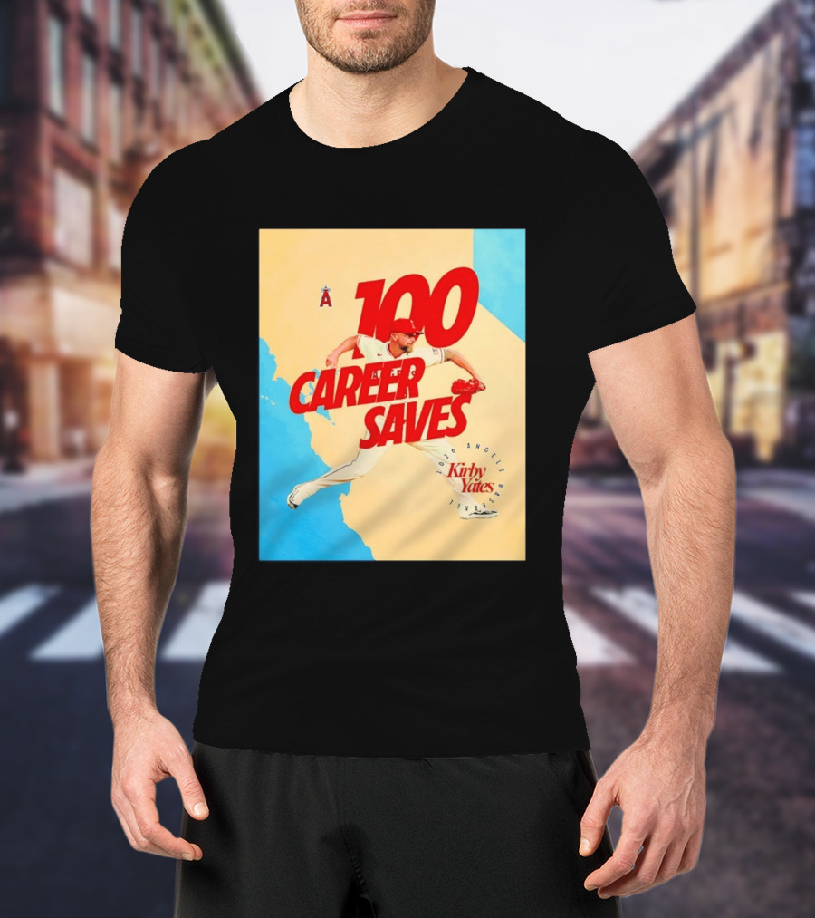 Los Angeles Angels Kirby Yates 100 Career Saves Milestone 2026 T-Shirt