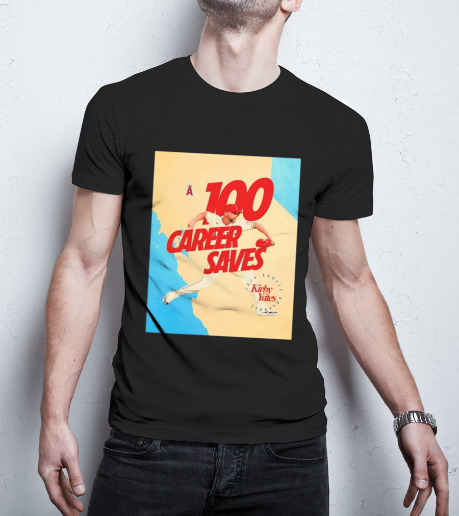 Los Angeles Angels Kirby Yates 100 Career Saves Milestone 2026 T-Shirt